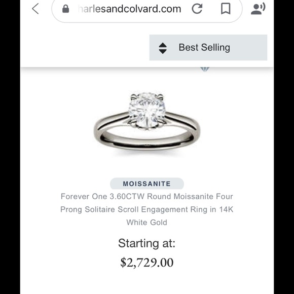 3ct D, VVS1 Moissanite Solitare Ring - Picture 11 of 11